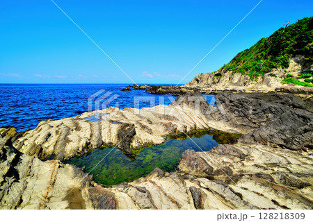 三浦半島 荒崎リアス式海岸 三浦半島 荒崎リアス式海岸 128218309