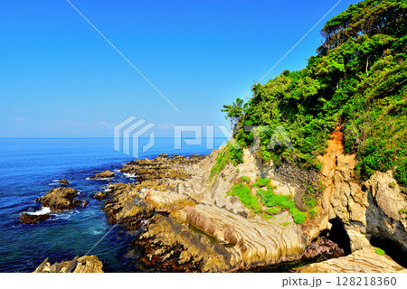 三浦半島 荒崎リアス式海岸 三浦半島 荒崎リアス式海岸 128218360