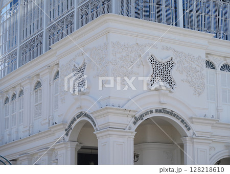 Detailed view of windows, doors and balconies of city buildings  Detailed view of windows, doors and balconies of city buildings  128218610