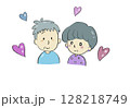 おじいちゃんとおばあちゃんのイラスト 128218749