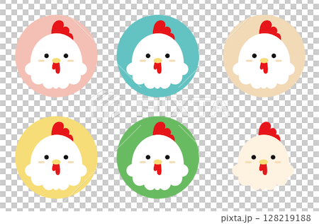 可愛いニワトリのアイコンセット 128219188