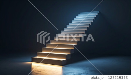暗闇に光が射し込む階段6 128219358