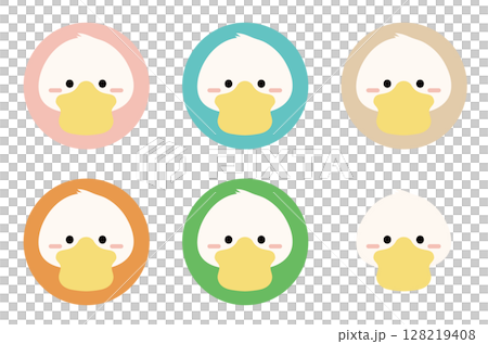 Cute duck icon set 128219408