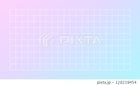 ピンクと水色の背景に手描きのグリッドのテクスチャ - シンプルでおしゃれな20×10の方眼 16:9 128219454