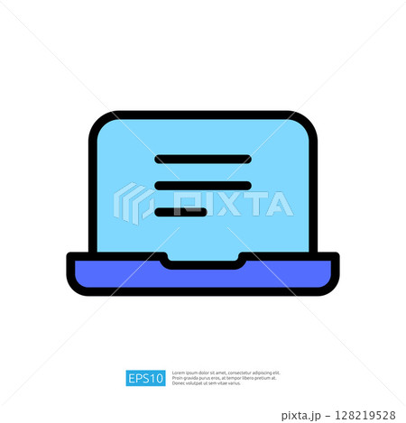 Digital Laptop Icon Representing Online Education and Technological Innovation in Modern Learning Environments 128219528