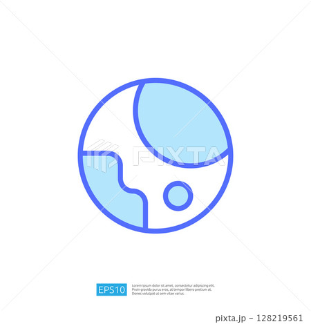 Geometric Icon of Earth Showing Different Areas and Colors Representing Education and Science Themes in a Modern Design 128219561