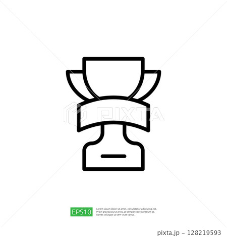 Simple Trophy Icon Representing Achievement and Success in Competitions and Educational Recognition 128219593