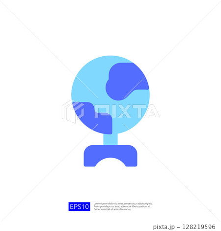 Educational Globe Icon Representing Knowledge and Science for Learning and Exploration in a Global Context 128219596