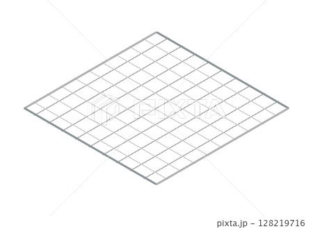 角型正方形の粗目焼き網イラスト 128219716