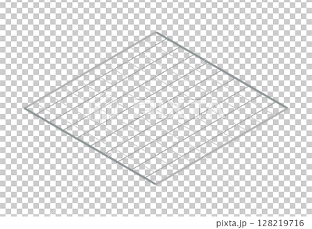 Illustration of a square, coarse-meshed grill 128219716