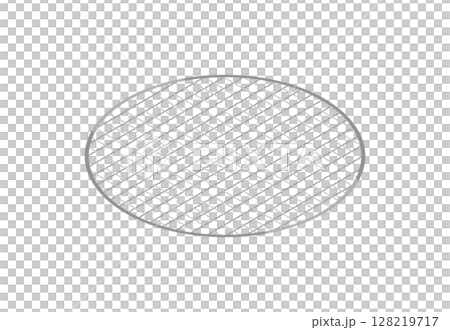 丸型正方形の細目焼き網イラスト 丸型正方形の細目焼き網イラスト 128219717