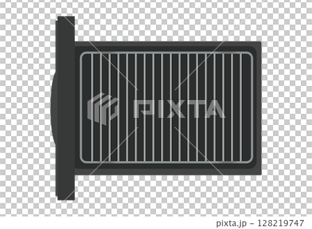 Top view of a fish grill net 128219747