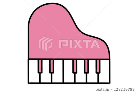 おもちゃのピアノのシンプルな線画アイコン 128219785