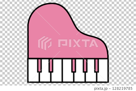 おもちゃのピアノのシンプルな線画アイコン 128219785