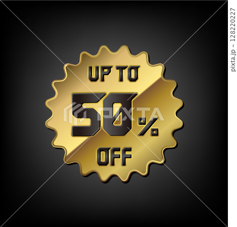 50% off (割引・セール) 金色・ゴールド アイコンイラスト 50% off (割引・セール) 金色・ゴールド アイコンイラスト 128220227