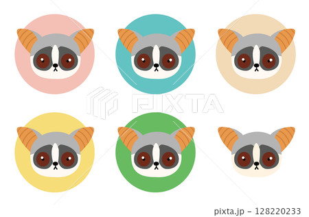 可愛いガラゴ(ショウガラゴ)のアイコンセット 可愛いガラゴ(ショウガラゴ)のアイコンセット 128220233