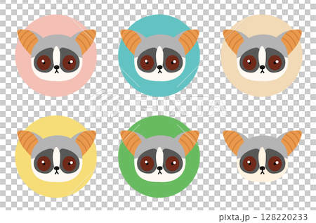 可愛いガラゴ(ショウガラゴ)のアイコンセット 可愛いガラゴ(ショウガラゴ)のアイコンセット 128220233