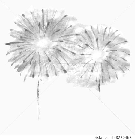 花火 手描きのモノクロイラスト 花火 手描きのモノクロイラスト 128220467
