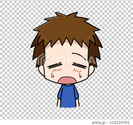Illustration of a boy with a flushed face 128220701
