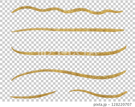 金色：筆で描いたライン素材セット 128220707