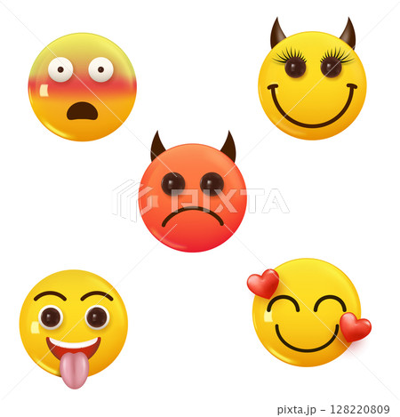 Various Happy 3D Emojis Collection with Diverse Expressions Vector Various Happy 3D Emojis Collection with Diverse Expressions Vector 128220809