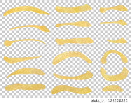 Gold: Brush-drawn line material set 128220822