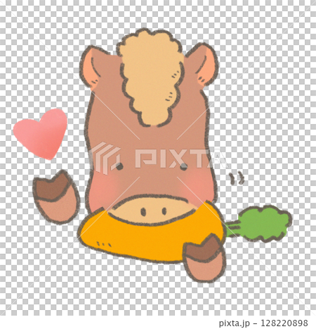 一匹可愛的馬美味地吃胡蘿蔔 一匹可愛的馬美味地吃胡蘿蔔 128220898