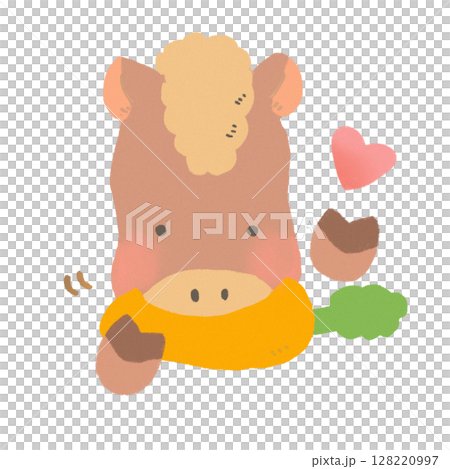 一匹可愛的馬美味地吃胡蘿蔔 128220997