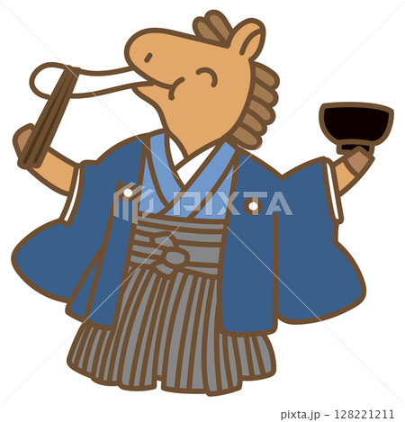 馬年の年賀状素材ベクターデザイン 128221211