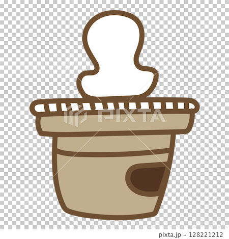 Vector illustration of charcoal grill and mochi Vector illustration of charcoal grill and mochi 128221212