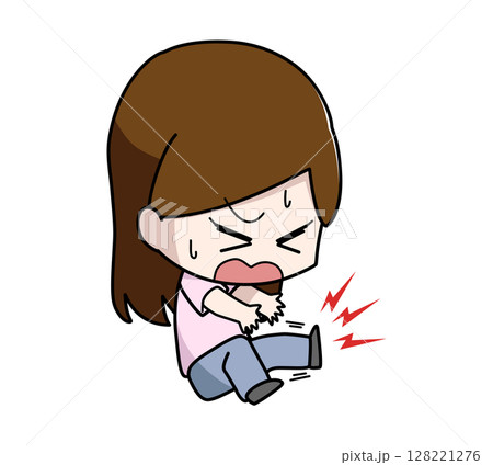 足がつる女性のイラスト 128221276