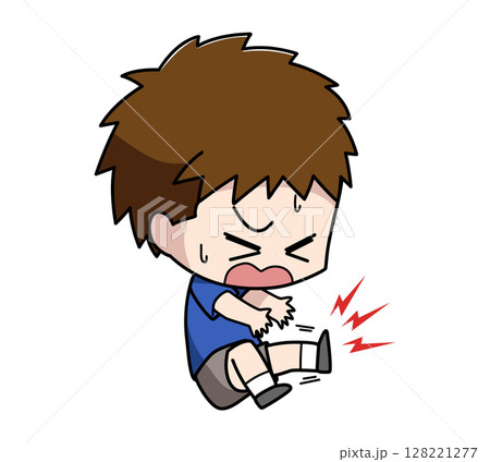 足がつる男の子のイラスト 128221277