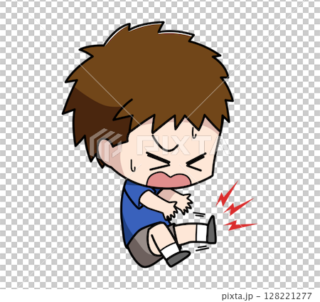 足がつる男の子のイラスト 128221277