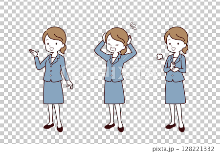 穿西裝的商務人士插畫素材 穿西裝的商務人士插畫素材 128221332