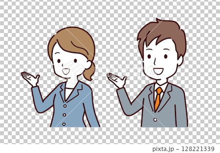 Illustration material of a business person giving guidance 128221339