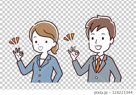 了解するビジネスパーソンのイラスト素材 了解するビジネスパーソンのイラスト素材 128221344