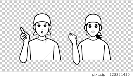 男性和女性酒吧工作人員頭像 男性和女性酒吧工作人員頭像 128221430