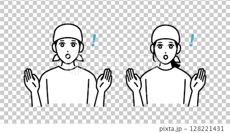 驚訝的男女酒吧工作人員的頭像 驚訝的男女酒吧工作人員的頭像 128221431