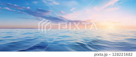 Sunset on the sea waves.  Tropical beach. 128221682