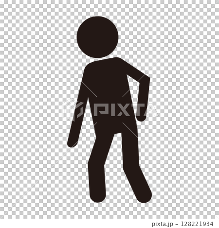 Pictogram of a person suffering from back pain Pictogram of a person suffering from back pain 128221934