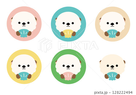 可愛いラッコのアイコンセット 128222494