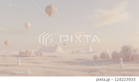 流れる光の抽象的な夢のようなファンタジーの風景 128223033