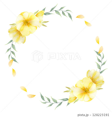 月見草の花の円形リース 月見草の花の円形リース 128223191