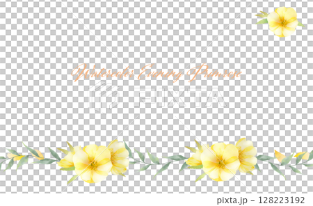 Evening primrose flower border frame Evening primrose flower border frame 128223192