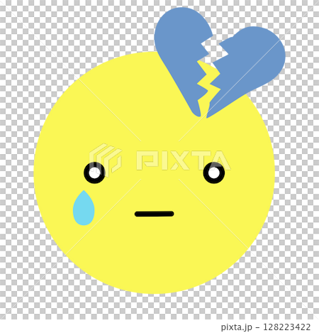 Emotion expression face icon Broken heart Vector illustration Emotion expression face icon Broken heart Vector illustration 128223422