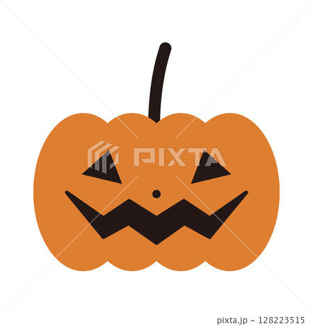 ニヤリと笑うかぼちゃのイラスト ニヤリと笑うかぼちゃのイラスト 128223515