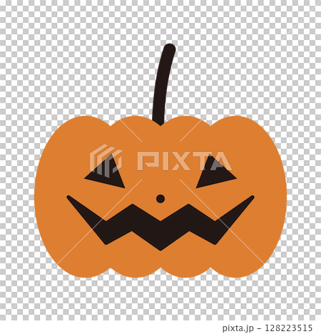 ニヤリと笑うかぼちゃのイラスト ニヤリと笑うかぼちゃのイラスト 128223515
