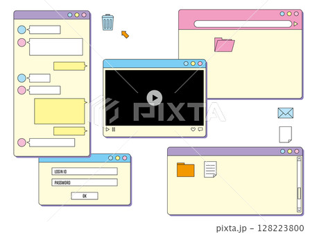 かわいいPCのウィンドウ・アイコン 128223800