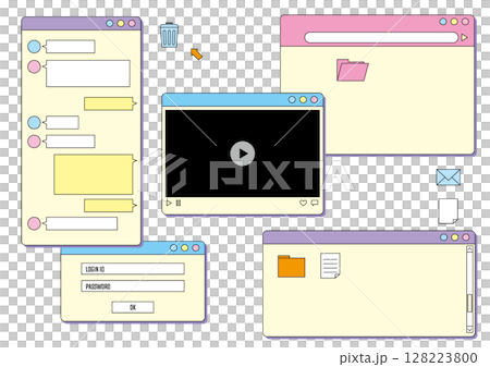 かわいいPCのウィンドウ・アイコン 128223800