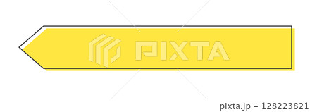左向きの黄色い矢印の線画アイコン - シンプルでおしゃれな横に長い目立つフレーム･あしらい 128223821